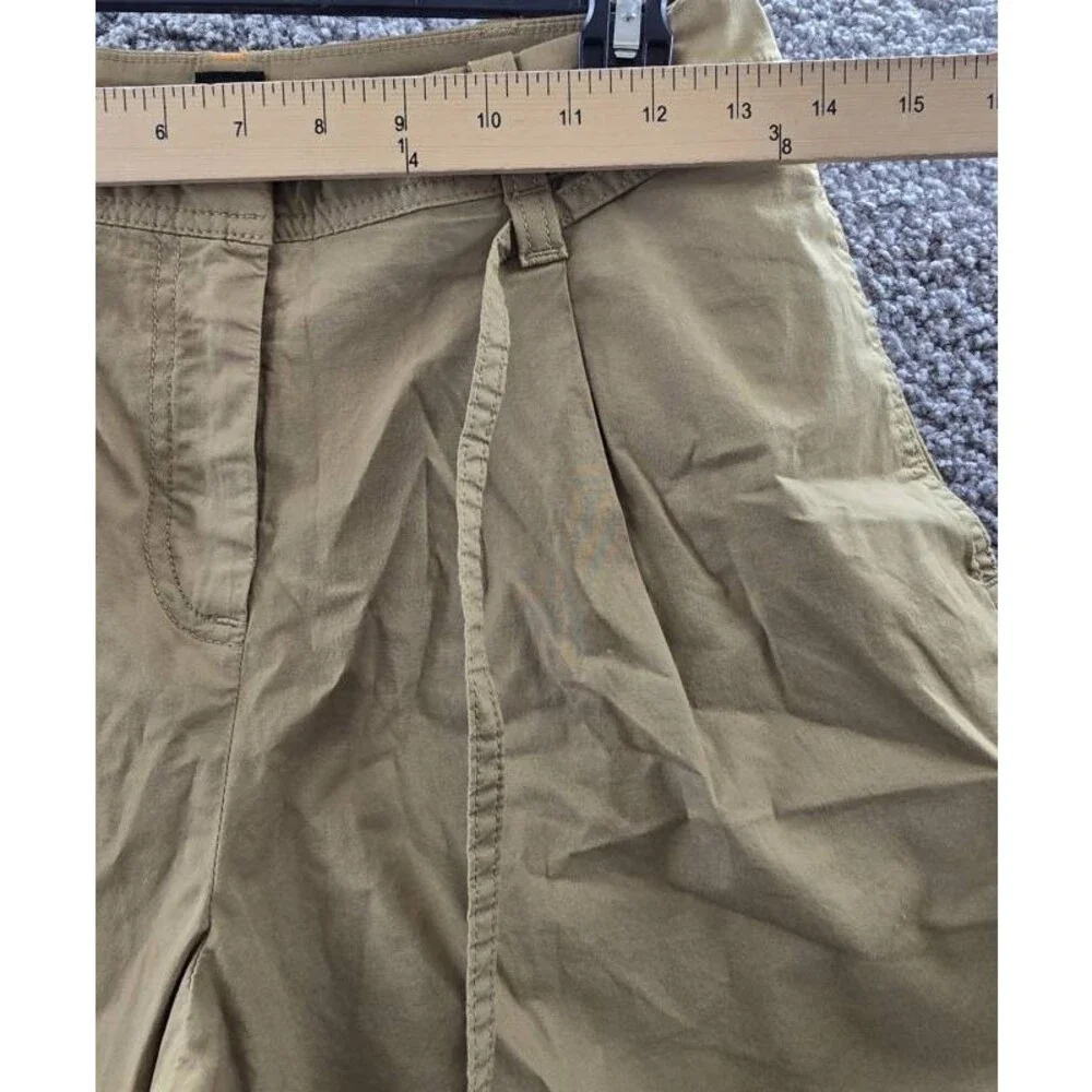 BOSS Orange High-Rise Baggy-Fit Shorts Women's 2 Beige Pleated Zip Hook & Bar